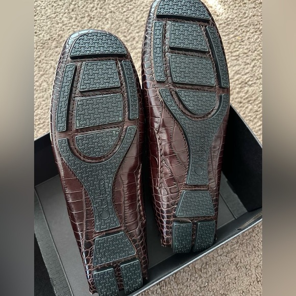 Cole Haan Bit Loafers Alligator Print Brown Leather Driving Shoes 👞 ( NEW ) - Picture 6 of 9